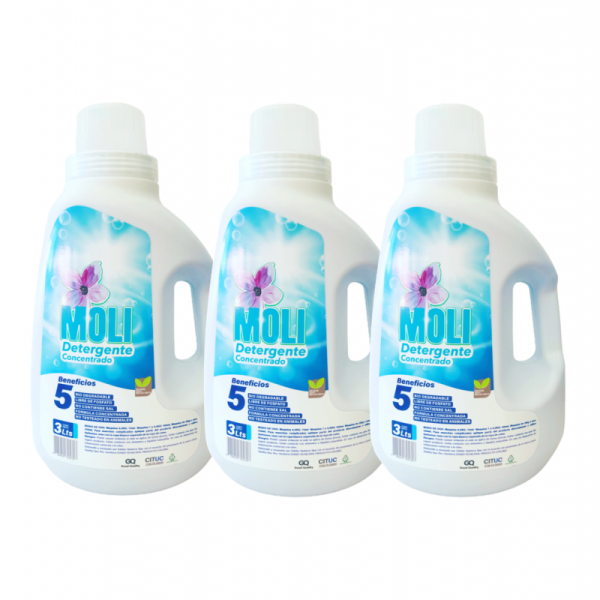 Pack 3 x Detergente Moli Ultra Concentrado Azul 3 litros