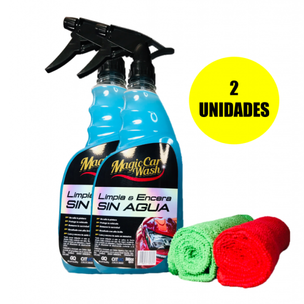 Pack 2 x Lava sin agua + 2 paños microfibra